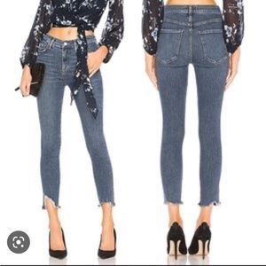 Agolde Sophie high rise crop -frayed hem skinny Jean
